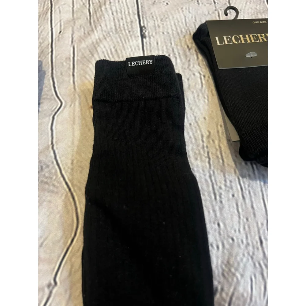 NEW Unisex LECHERY Standard One Size Socks - Black, White 3-Pack